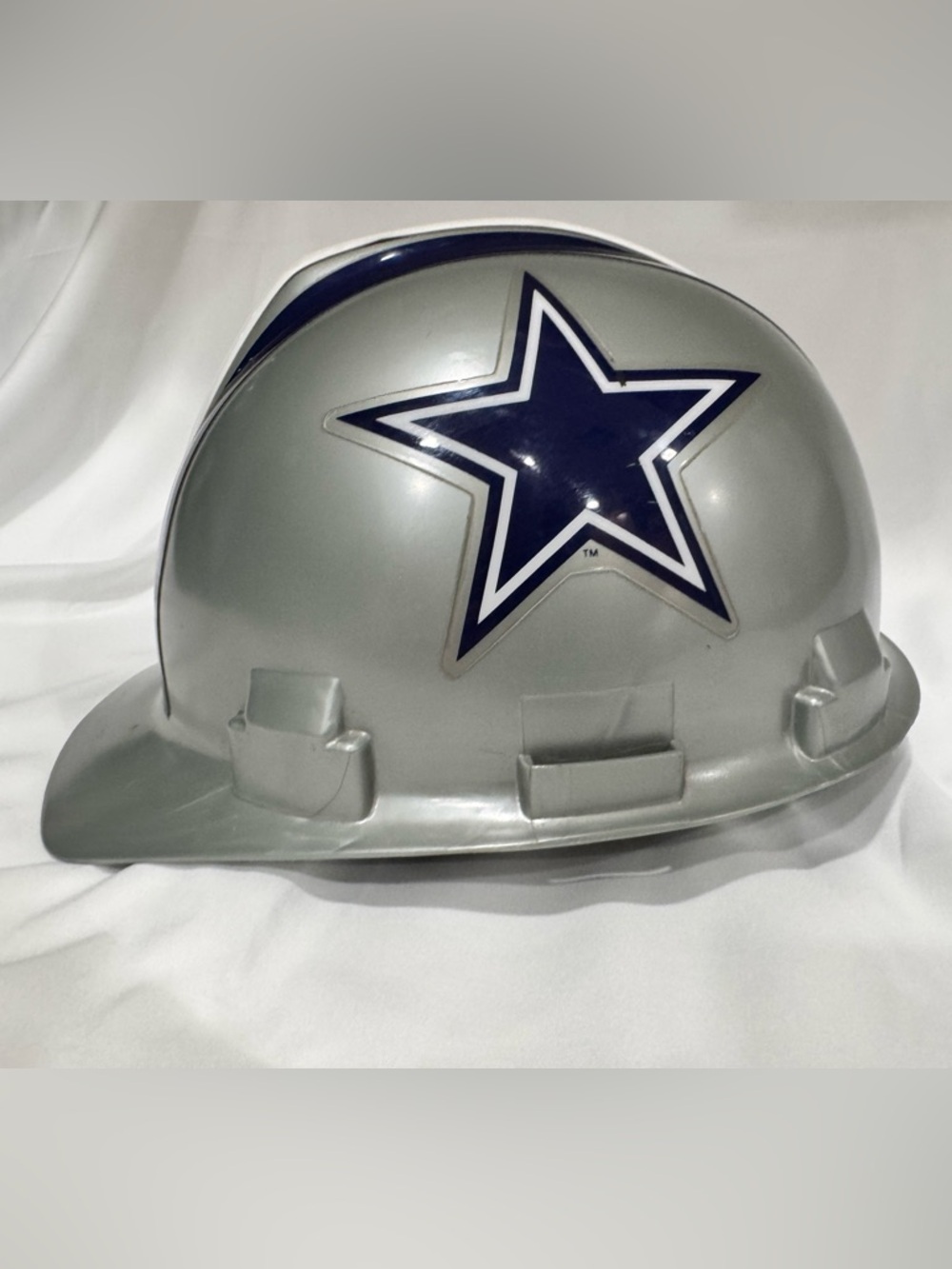 Dallas Cowboys Silver MSA V-Gard cap-style hard hat Dallas Cowboys Football